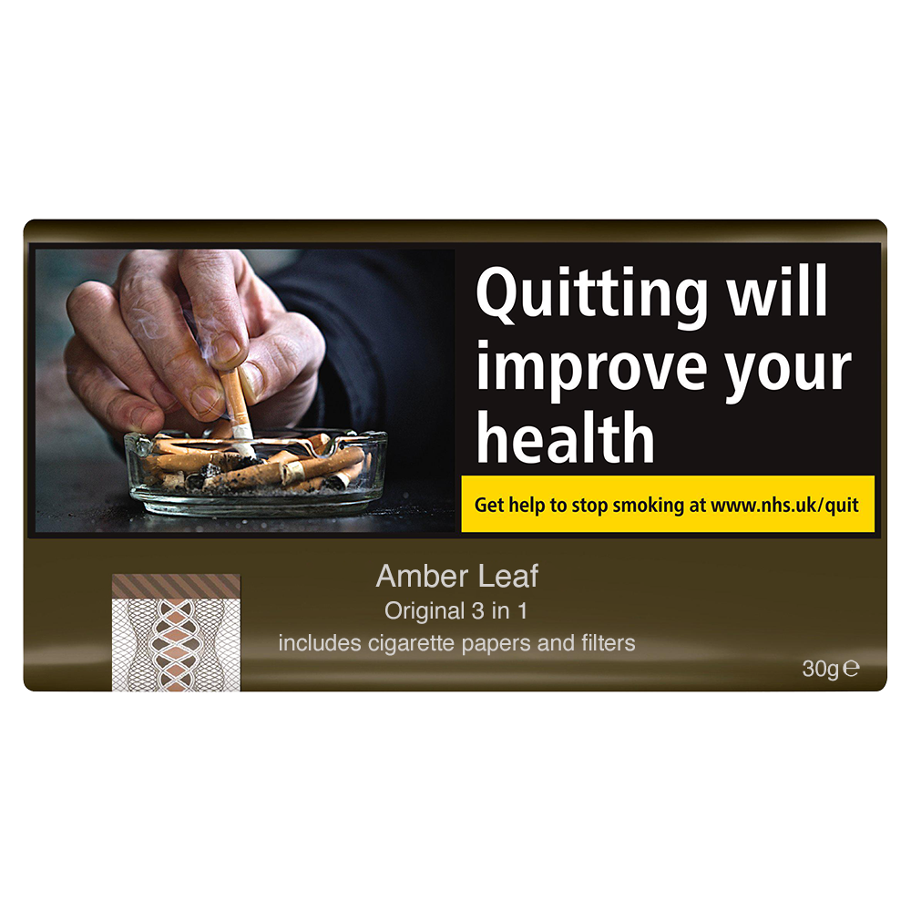 Amber Leaf Original Hand Rolling Tobacco 3 in 1 - 30g Pouch