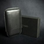 Artamis Black Leather Cigar Case - 3 Robustos