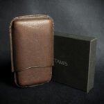 Artamis Brown Leather Cigar Case - 3 Robustos