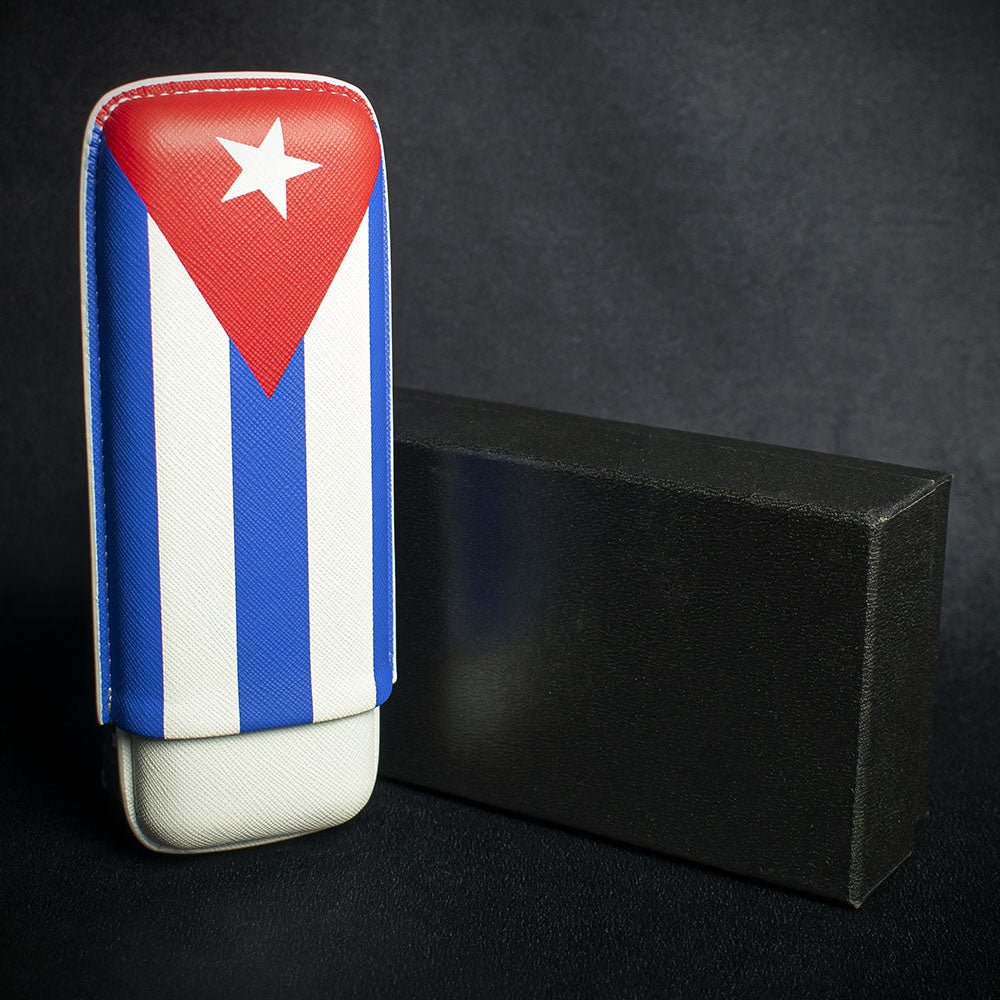 Artamis Cuban Flag PU Cigar Case - 2 Churchills