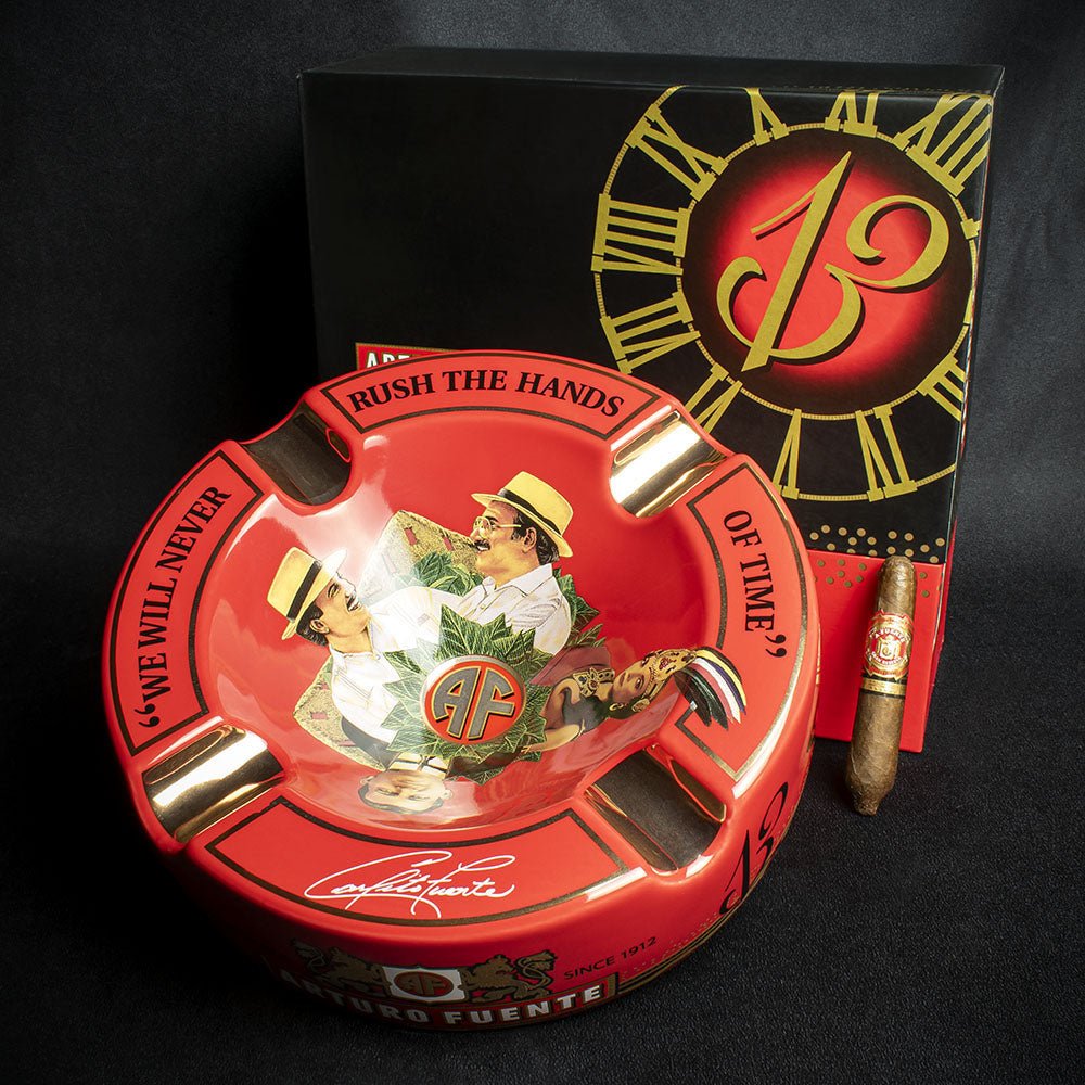 Arturo Fuente Hands of Time Ashtray - Red + Short Story Cigar