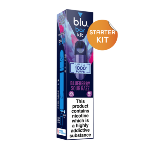 blu bar Starter Kit Rechargeable Device + Blueberry Sour Razz Pod Vape 1000 - 2ml