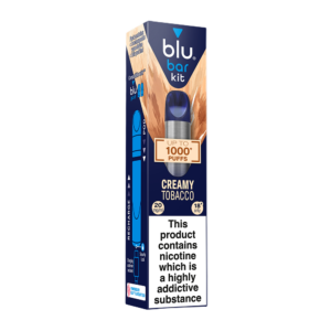 blu bar Starter Kit Rechargeable Device + Creamy Tobacco Pod Vape 1000 - 2ml