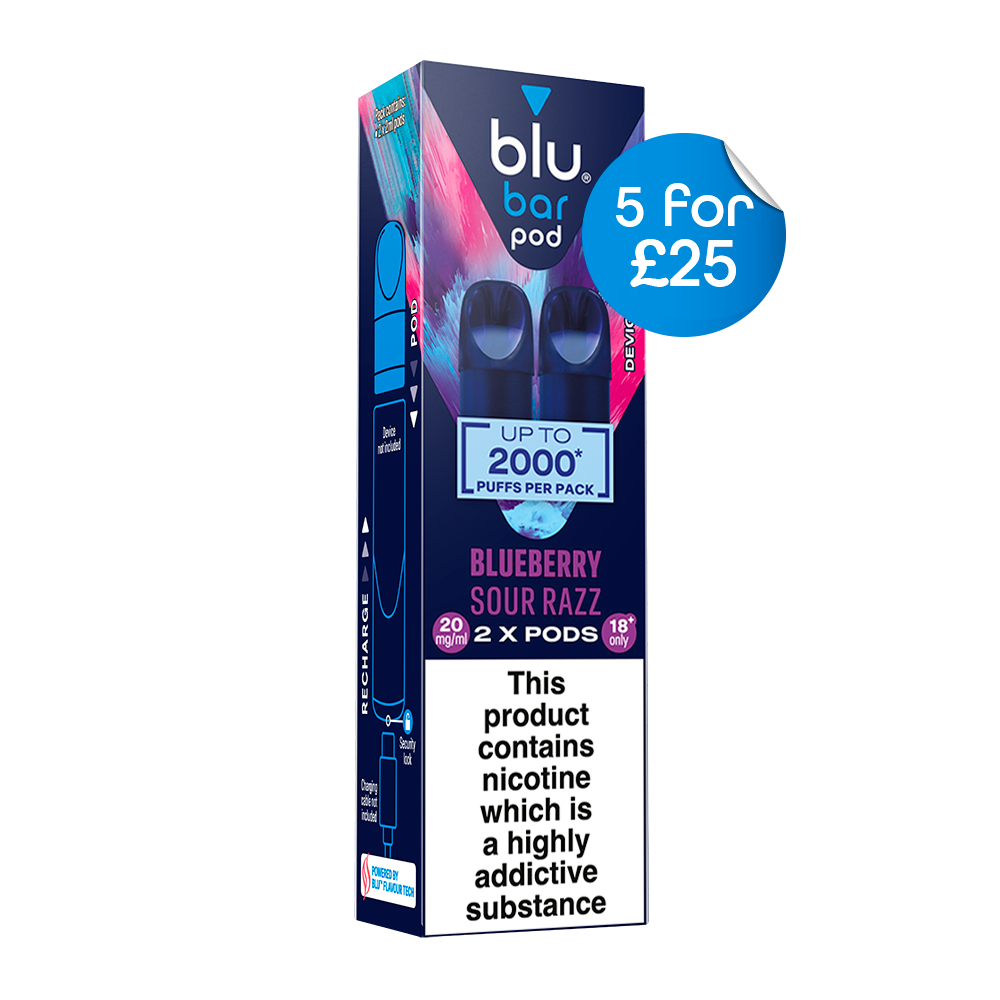 Blu Pre-Filled Replacement Vape Pods 20mg/ml 2 Pack - Blueberry Sour Razz