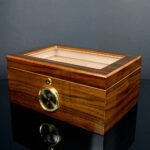 Cigar Humidor Glass Top Walnut Veneer - 75 Cigar Capacity (HU20) Smoke-King
