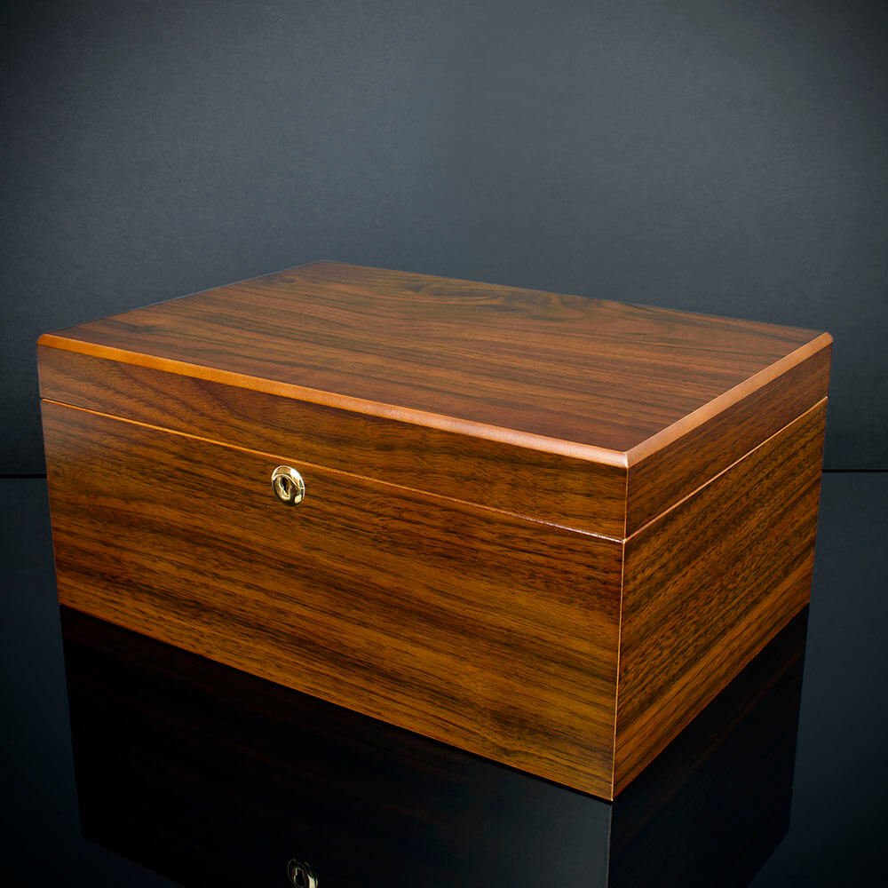 Cigar Humidor Walnut Veneer HU18 - 75 Cigar Capacity