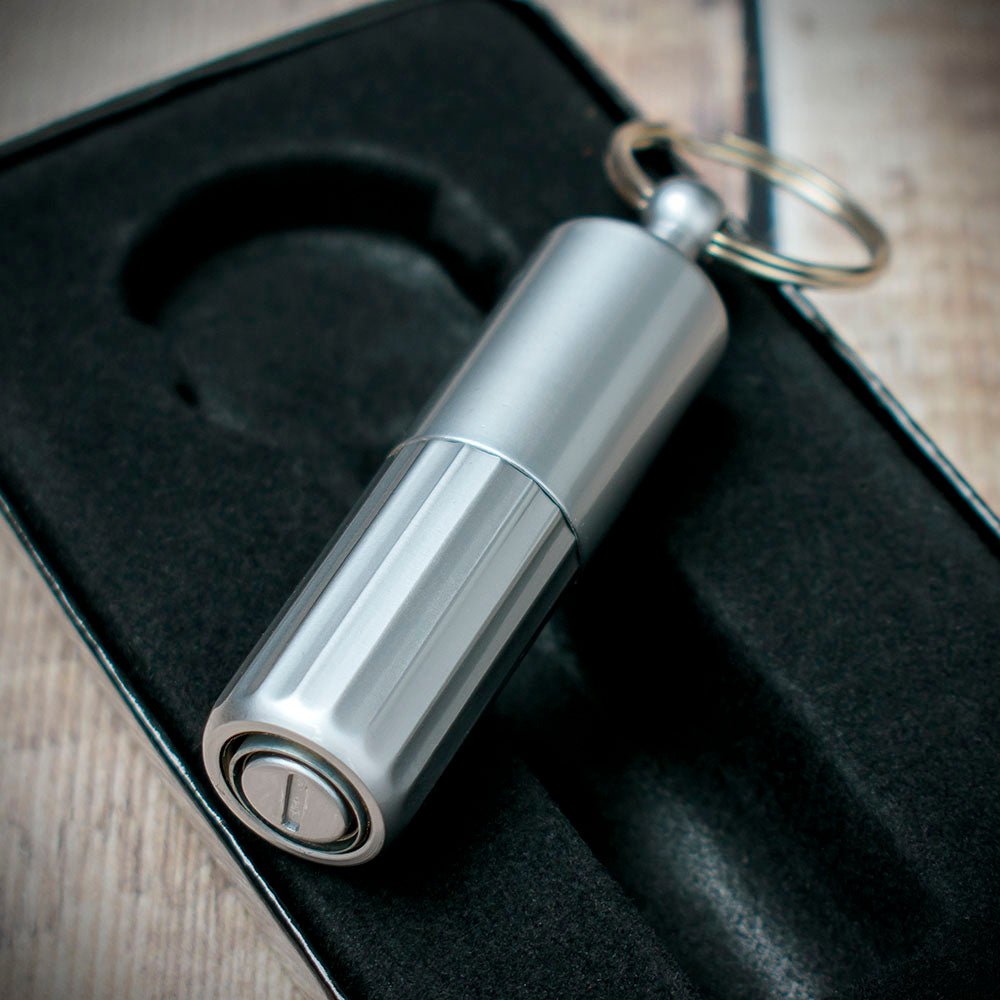 Compact Double Punch Cigar Tool 10mm & 12mm - Satin Silver