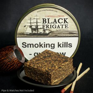 Cornell & Diehl Black Frigate Plug Pipe Tobacco (Rum) - 50g Tin