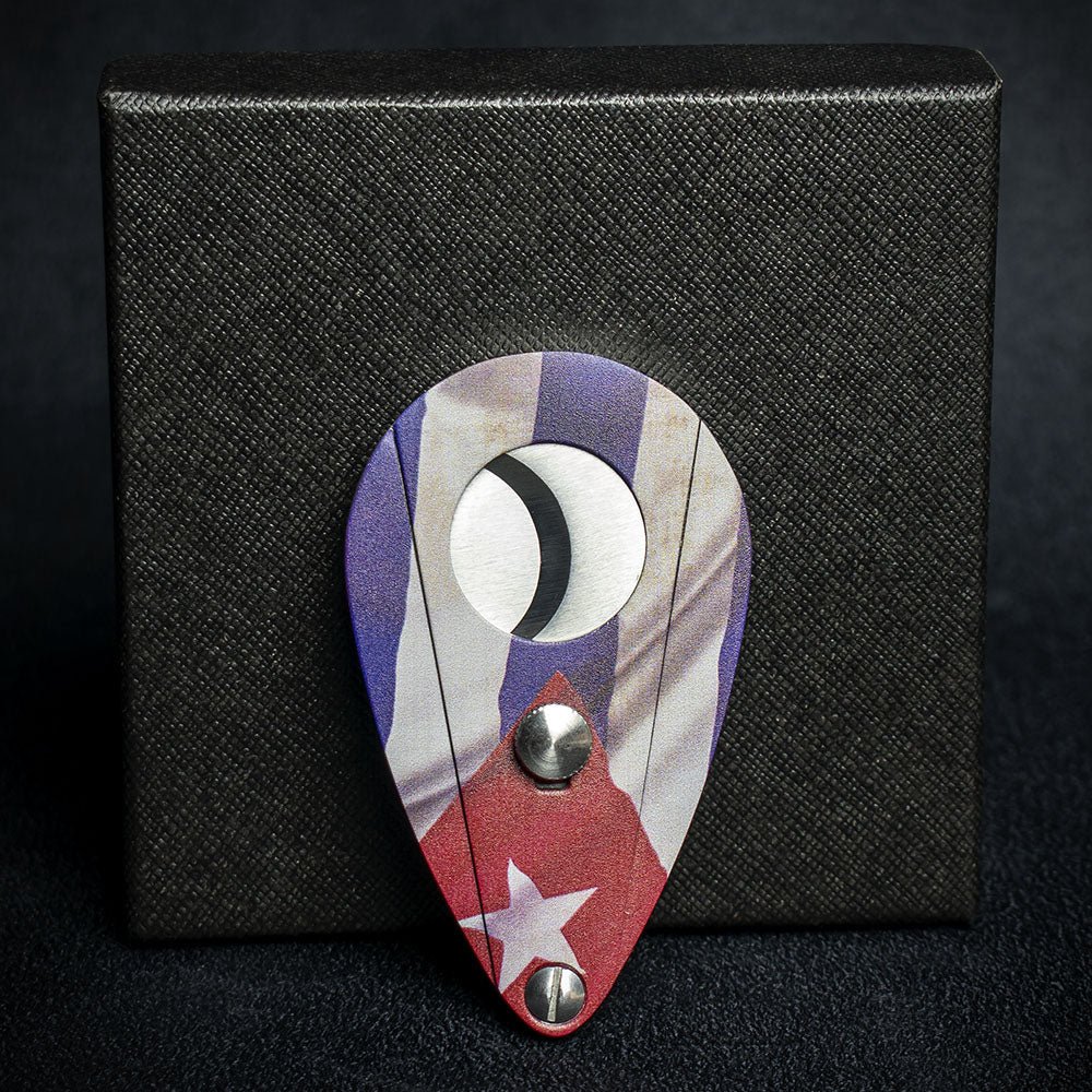 Cuban Flag Double Blade Guillotine Cigar Cutter