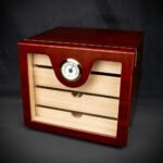 Humidor 4 Drawer Cabinet Cherry Finish - 50 Cigar Capacity