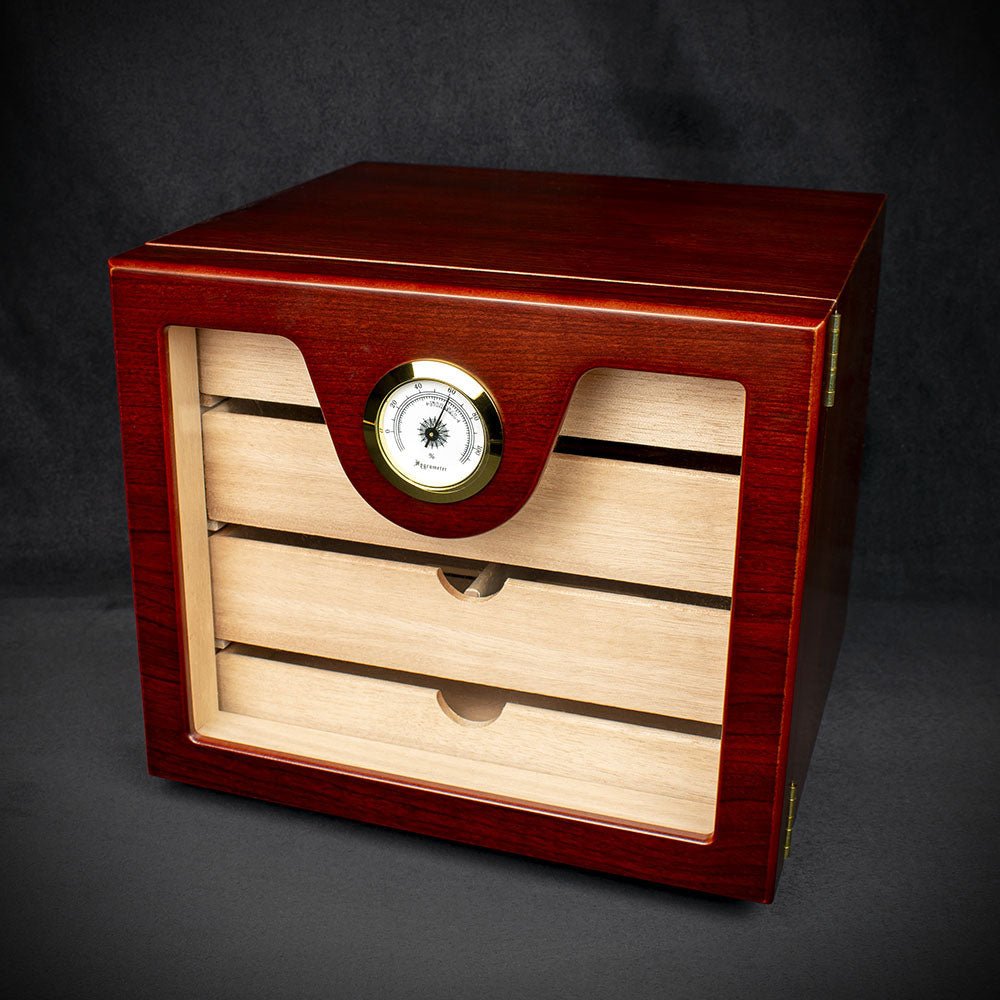 Humidor 4 Drawer Cabinet Cherry Finish - 50 Cigar Capacity