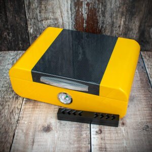 Humidor Yellow/Carbon Gloss Finish - 25 Cigar Capacity