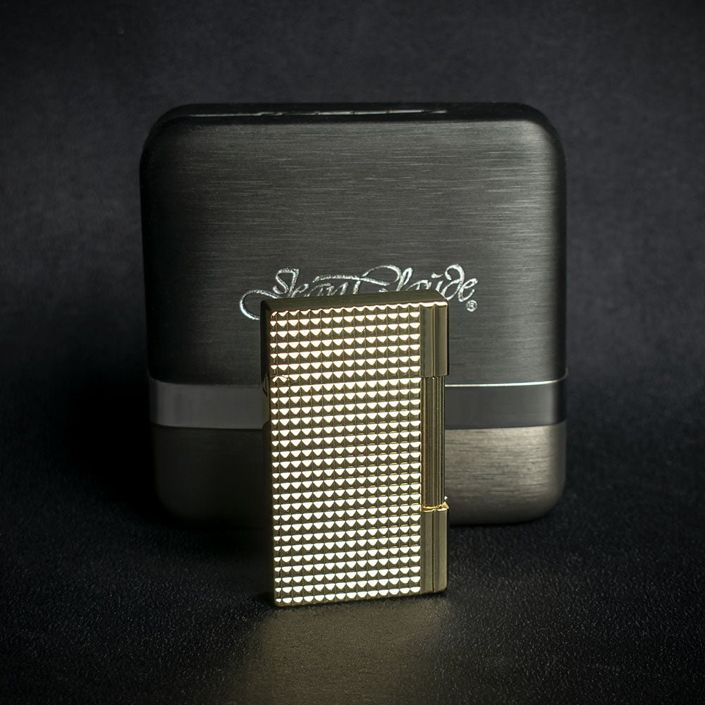 Jean Claude Dustin Cigarette Lighter - Gold Waffle