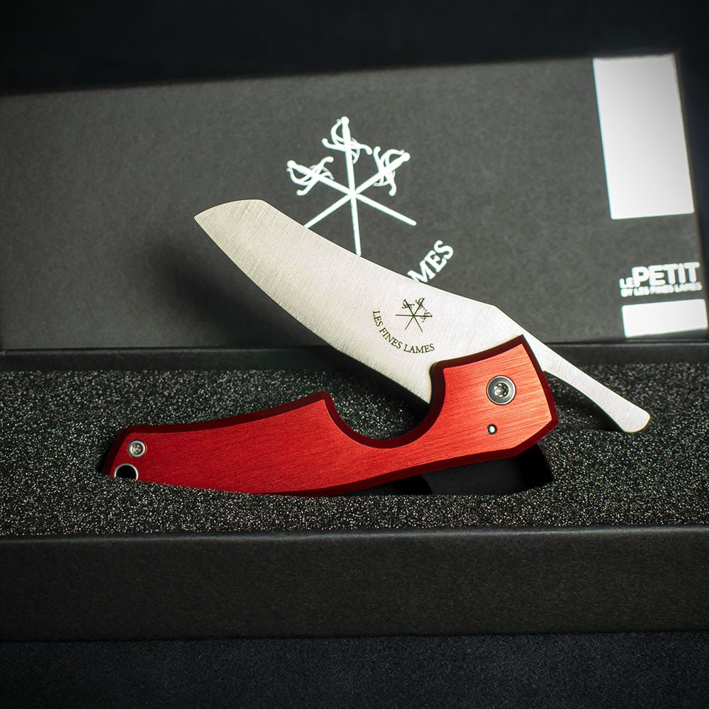 Les Fines Lames Le Petit Cigar Cutter & Knife - Anodised Red