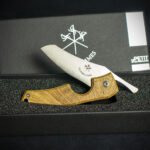 Les Fines Lames Le Petit Cigar Cutter & Knife - Compass Nicaragua Acacia Burl