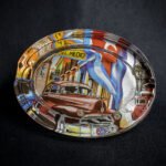 Oval Glass Cigar Ashtray - Cuban Car