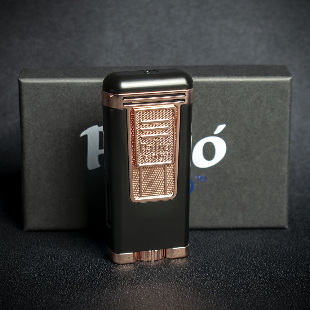 Palio Polaris Triple Flame Cigar Lighter - Black/Rose Gold