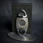 Passatore Chrome & Carbon Check Double Blade Guillotine Cigar Cutter
