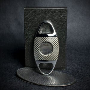 Passatore Chrome & Carbon Check Double Blade Guillotine Cigar Cutter