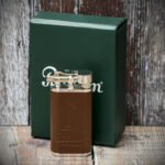 Peterson of Dublin Irish Harp Pipe Lighter - Brown Leather