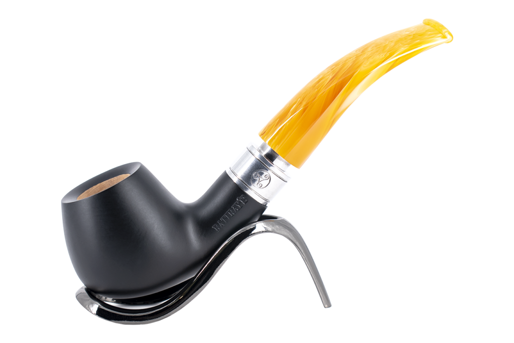 Rattray's Monarch Black 9mm Briar Smoking Pipe - Shape 4