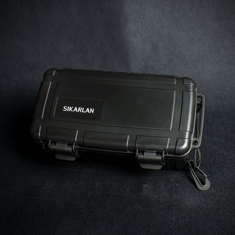 Sikarlan Crushproof Travel Humidor - 10 Cigars Black