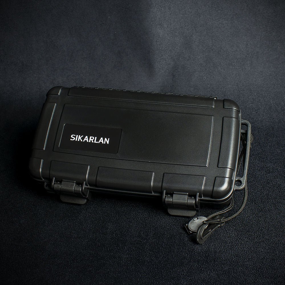Sikarlan Crushproof Travel Humidor - 5 Cigars Black