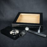 Smoke-King Black Laquer Humidor Set - 15 Cigars