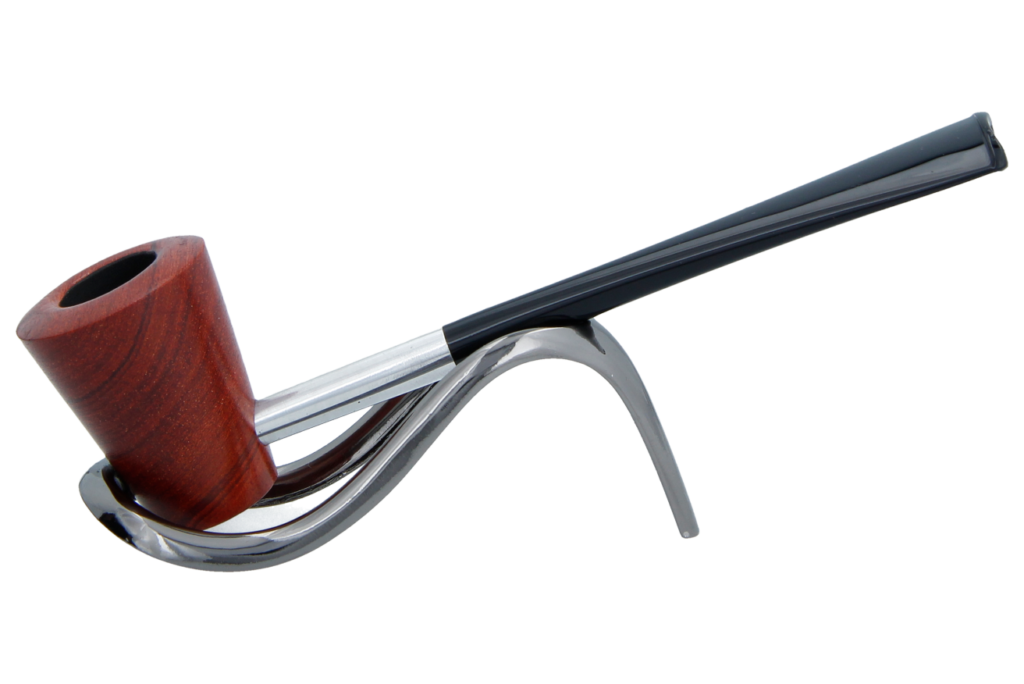 Smoke-King Metal Pipe Brown Poa Rosa Wood Cone Shape Bowl