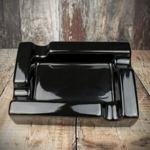 Square Ashtray Black Ceramic - 4 Rests