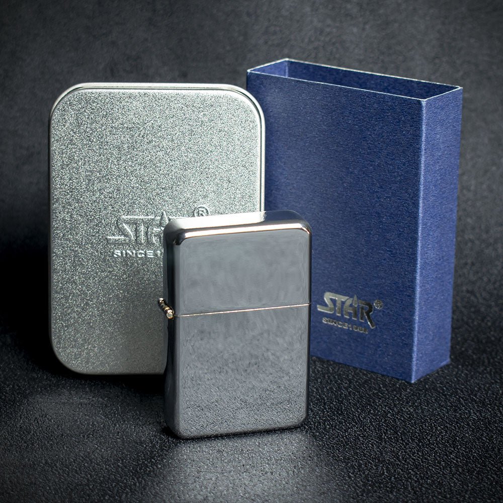Star Petrol Lighter - High Polish Chrome