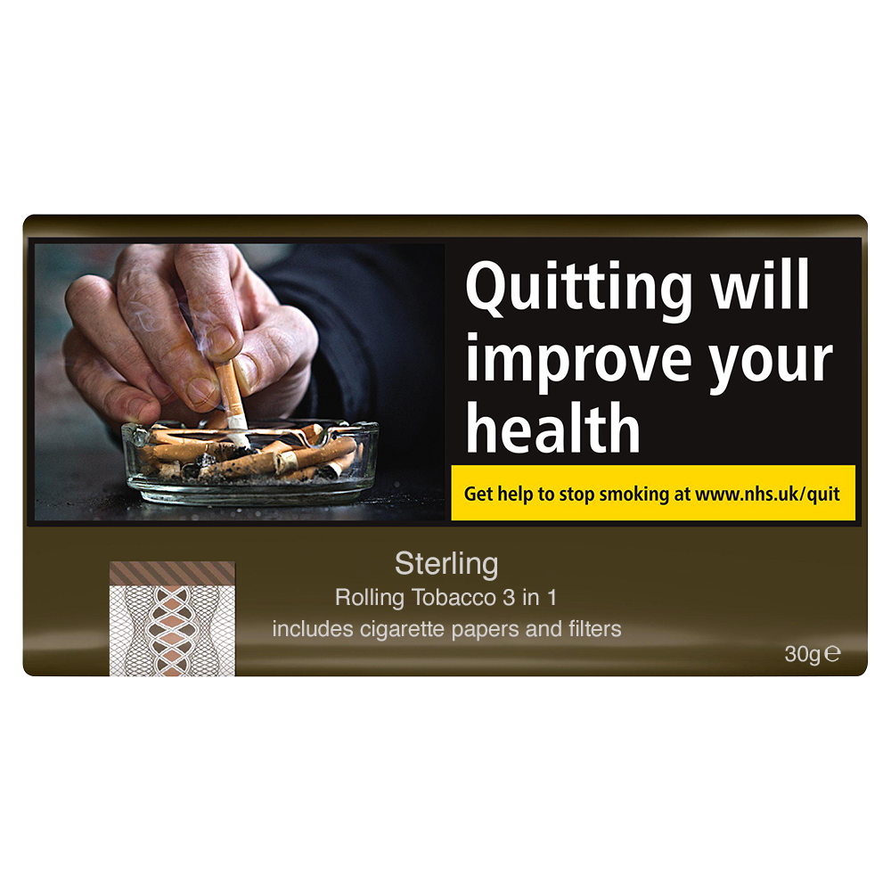 Sterling Hand Rolling Tobacco - 3 in 1 30g Pouch