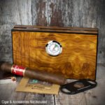 Travel/Desktop Humidor Burlwood Finish - 4 Cigars Capacity