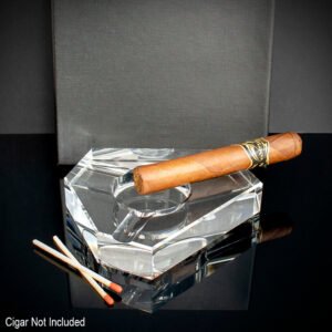 Triangular Crystal Cigar Ashtray - 3 Cigar Rests