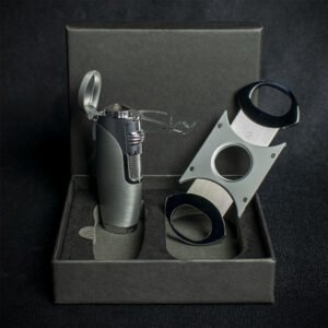 Triple Flame Cigar Lighter & Cutter Set
