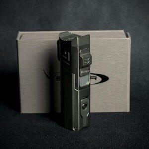 Vector Caliper Single Jet Flame Cigar Lighter With Punch Cutter - Gunmetal