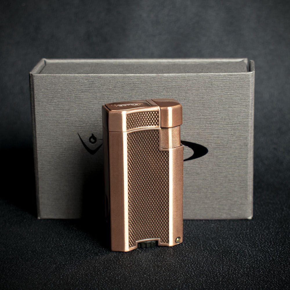 Vector VMotion Twin Jet Flame Lighter With Punch Cutter - Copper