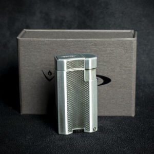 Vector VMotion Twin Jet Flame Lighter With Punch Cutter - Matte Chrome