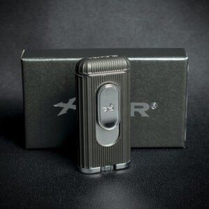 XiKar Hedron Hybrid Flame Cigar Lighter - Black/Chrome