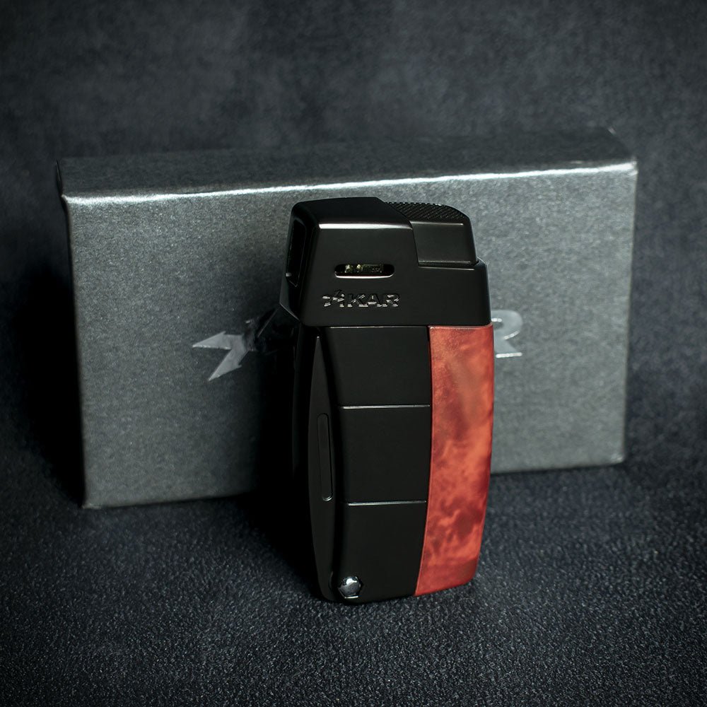 Xikar Resource II Pipe Lighter - Black & Burlwood