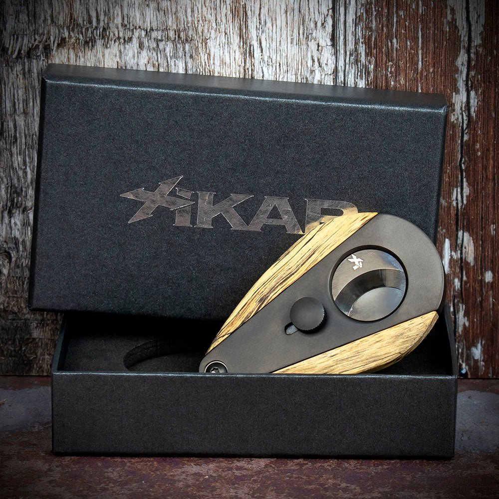 Xikar Xi-3 Phantom Black Spalted Tamarind 300BKST Double Blade Guillotine Cigar Cutter
