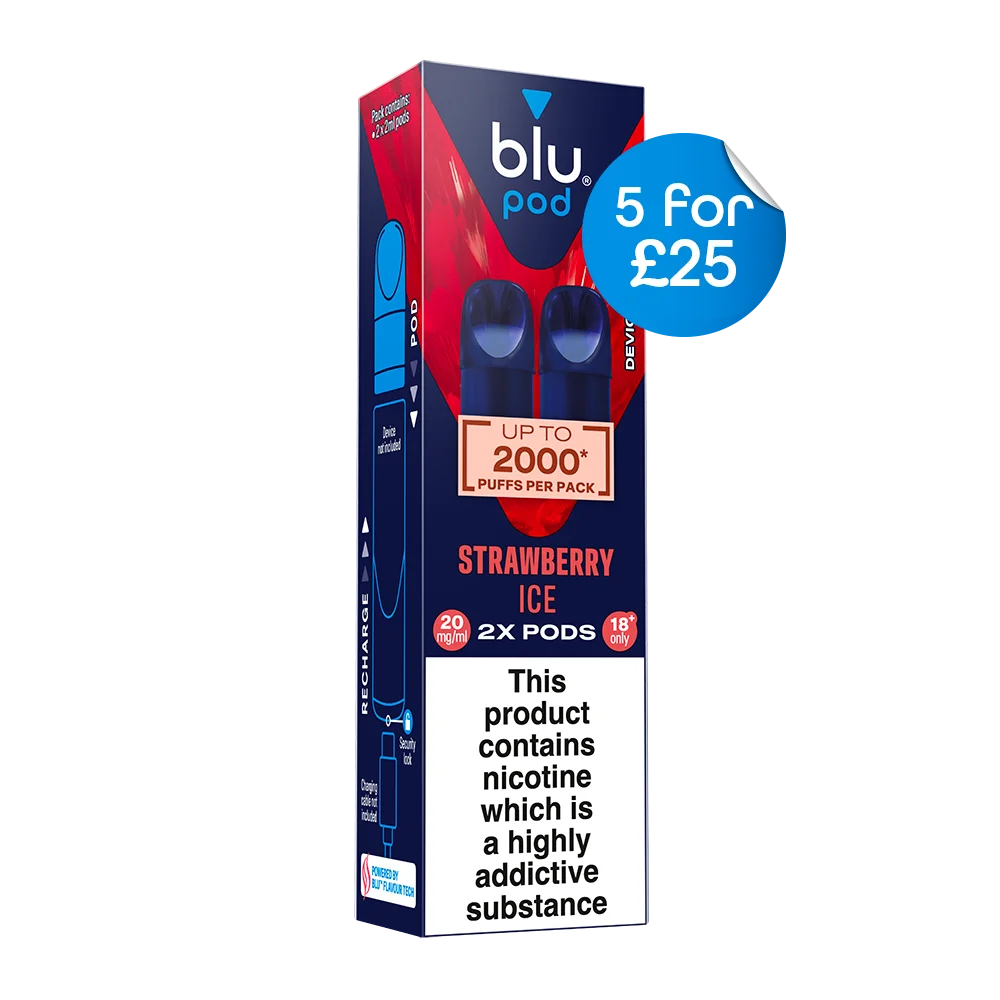 Blu Pre-Filled Replacement Vape Pods 20mg/ml 2 Pack - Strawberry Ice