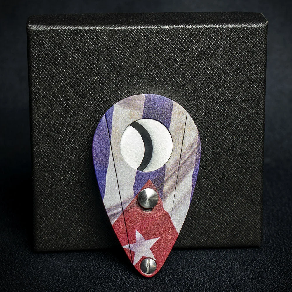 Cuban Flag Double Blade Guillotine Cigar Cutter