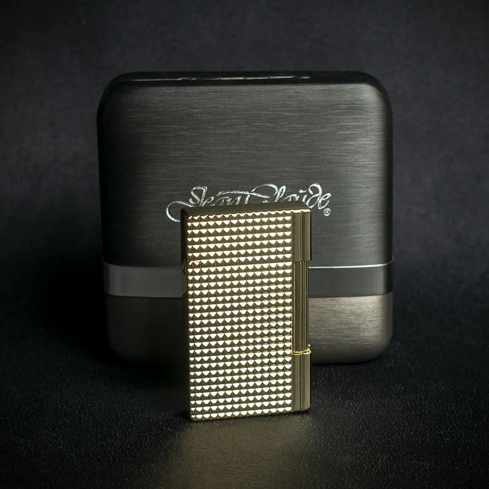 Jean Claude Dustin Cigarette Lighter - Gold Waffle