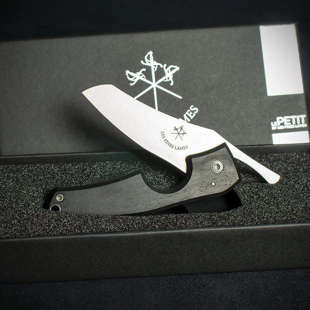 Les Fines Lames Le Petit Cigar Cutter & Knife - Classic Macassar Ebony