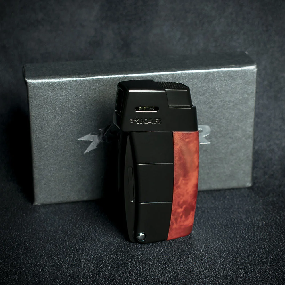 Xikar Resource II Pipe Lighter - Black & Burlwood